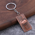 Metal 100 Dollar Bill Design Keychain in Five Finishes view 6
