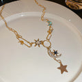 Star And Crescent Charm Gold Tone Necklace Jewelry Design view 6