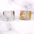 Clear Square Resin Open Rings with Gold Foil Option view 5