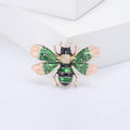 Pink Edged Enamel Wing Bee Brooch With Crystal Body in Three Colors view 3