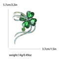 Heart Crystal Four Leaf Flower Brooch in Three Colorways view 8