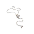 Silver Butterfly Crystal Bead Tassel Y Necklace Piece view 5