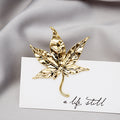 Gold and Silver Textured Maple Leaf Novelty Brooches view 2