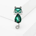 Crystal Cat Brooch Bow Teardrop Body Rhinestone Tail Pin view 6