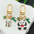 Bamboo Panda Enamel Clasp Keychains in 8 Playful Poses view 4