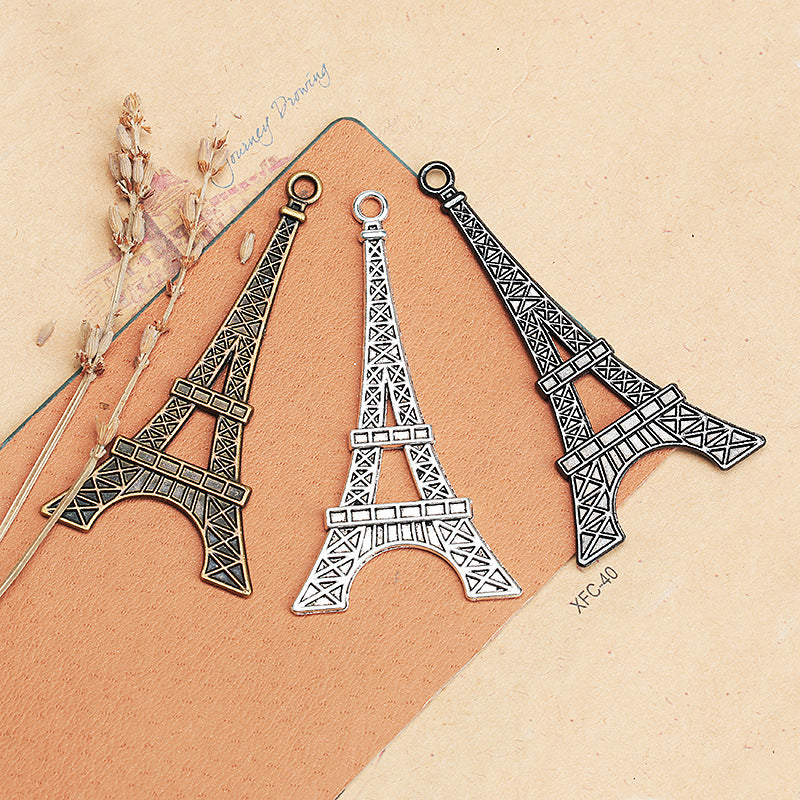 68x35mm Double-Sided Tower Alloy Charm Pendant