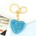 Rhinestone Heart Keychain Braided Cord Gold Tone Metal Charm view 8