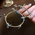 Wire Bow Hoop Earrings in Gold and Silver Tone, Three Styles view 8