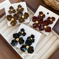 Four Pair Layered Flower Stud Earring Sets Statement Jewelry view 4