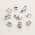 Antique Silver Tone Three Way Large Hole Connector Beads view 1