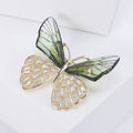 Two Tone Translucent Butterfly Brooch With Openwork Lower Wings view 3