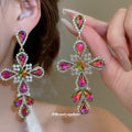 Multicolor Crystal Cross Dangle Stud Earrings Jewelry view 4