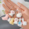 Flocked Alpaca Sheep Phone Strap Charms Lobster 14 Styles view 2
