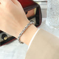 Chunky Curb Link Bracelet Adjustable Gold or Steel Tone view 7