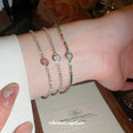 Gold Tone Clear Zircon Tennis Bracelet Round Center view 3