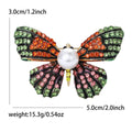 Pearl Center Crystal Butterfly Brooch in Four Multicolor Palettes view 9