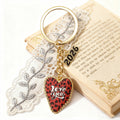 Red Leopard Love You Heart Keychain Gold Ring 2026 Charm view 4