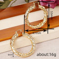 Gold Tone Double Rope Twist Large Statement Hoop Earrings view 4