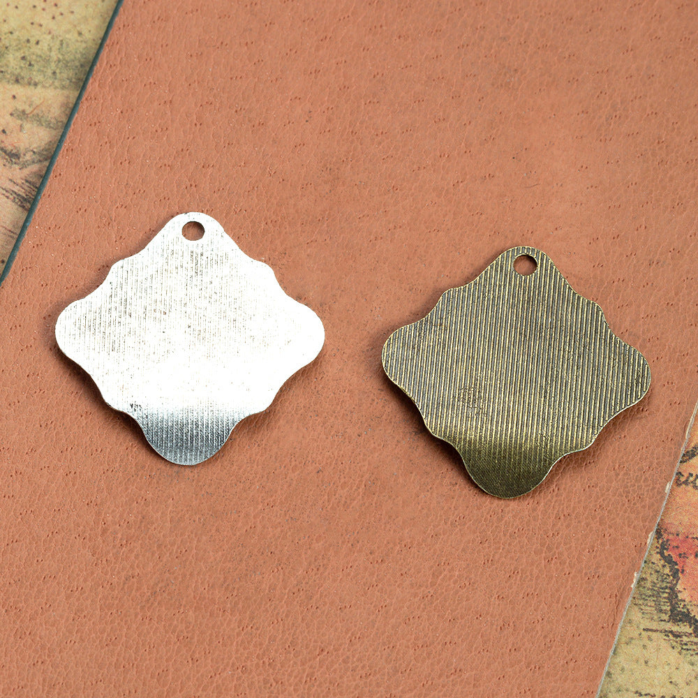 Vintage 24x24mm Alloy Letter Notebook Charm Pendant