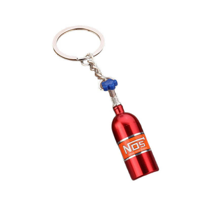 Mini Nitrous Bottle Metal Keychain, Car Tuning Style Key Ring Charm