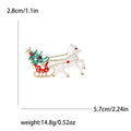 White Horse and Christmas Tree Sleigh Enamel Brooch view 5
