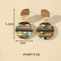Wood and Resin Round Stud Drop Earrings in Two Designs view 4