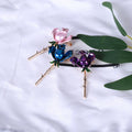 Slim Enamel Rose Stem Brooch In Three Colors Decorative Lapel Pin view 3