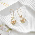 Gold Tone Shell-Shaped Pressed Flower Drop Earrings in Seven Designs view 9