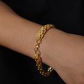 Watch Band Style Link Bracelet Gold Steel Or Black 20cm view 12