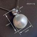 Silver Tone Faux Pearl Clear Stud Earrings Pendant Set view 5