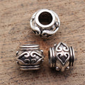 Antique Silver Metal Openwork Heart Large Hole Bead For Jewelry Making view 2