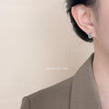 Silver Irregular Liquid Organic Pebble Stud Earrings view 2