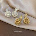 Rose Cluster Clip On Earrings In Two Metallic Tones view 1
