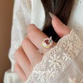 Peach Rabbit Charm Ring Necklace Bracelet and Earring Set view 6