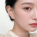 Gold-Tone Clear CZ Butterfly Stud Earrings Marquise Wings view 2