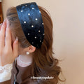 Velvet Polka Dot Wide Padded Headband 2 Colors Soft view 3