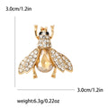 Champagne Teardrop Crystal Bee Brooch Gold Tone Style view 6
