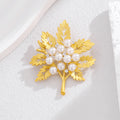 Gold Tone Maple Leaf Matte Metal Brooch Pin for Jackets and Lapels view 5