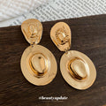 Sculpted Ring Drop Earrings in Polished Statement Design view 4