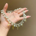 Beaded Lace Statement Choker Necklaces with Teardrop Charms view 6