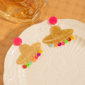 Colorful Sombrero Bead Fringe Novelty Stud Earrings view 4