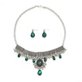 Six Color Ornate Teardrop Necklace and Earring Sets view 5