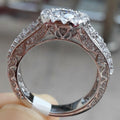 Silver Tone Round Clear Stone Ornate Halo Ring Jewelry view 4