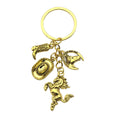 Antique Gold and Silver Western Horse Hat and Boot Charm Keychains view 5