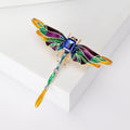 Multicolor Enamel Dragonfly Brooch with Gold Tone Edges view 2