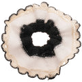 Knit Mesh Lace Edge White Black Oversize Scrunchie Hair Tie view 5