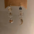 Asymmetric Celestial Sun Moon Hook Earrings With Decorative Metal Accents view 1