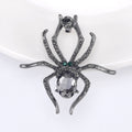 Crystal Spider Brooch in Black Silver or Gold Tone view 6