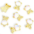 Pastel Bear Cabochon Charms in Gold and Silver Tones view 6