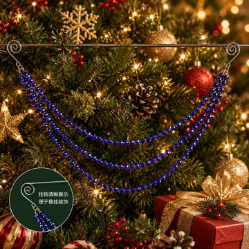 Blue Faceted Crystal Bead Christmas Tree Hanging Ornament